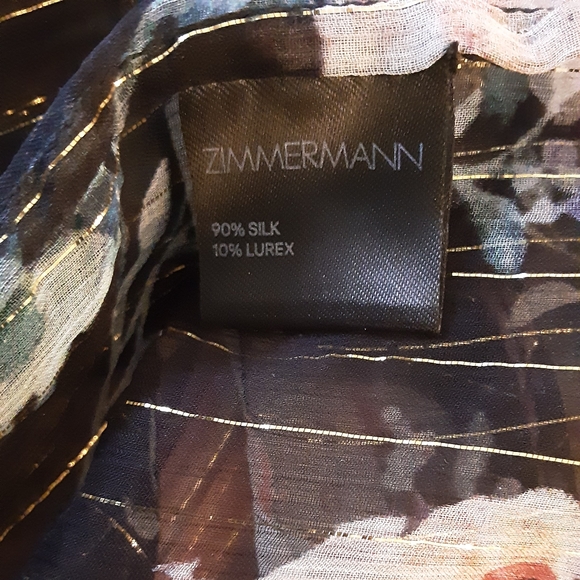 Zimmermann metallic sheer balloon sleeve top size 0. - Picture 3 of 4